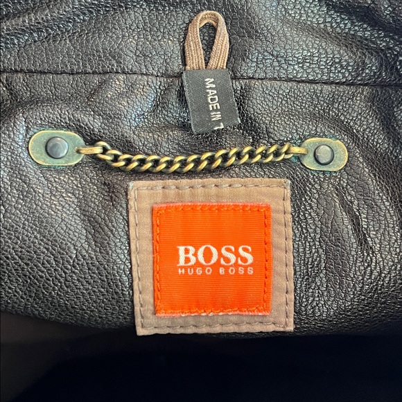 BOSS Leather Dragon Moto Jacket - Picture 1 of 1